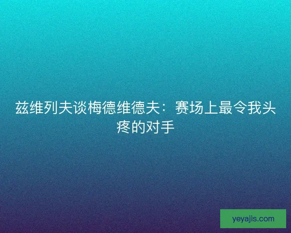 兹维列夫谈梅德维德夫：赛场上最令我头疼的对手